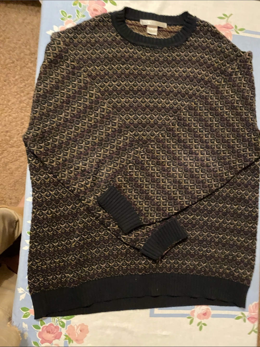 90’s Perry Ellis Patterned Crewneck Sweater